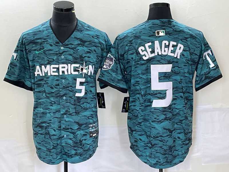 Men%27s Texas Rangers #5 Corey Seager Teal 2023 All Star Stitched Baseball Jersey->seattle mariners->MLB Jersey